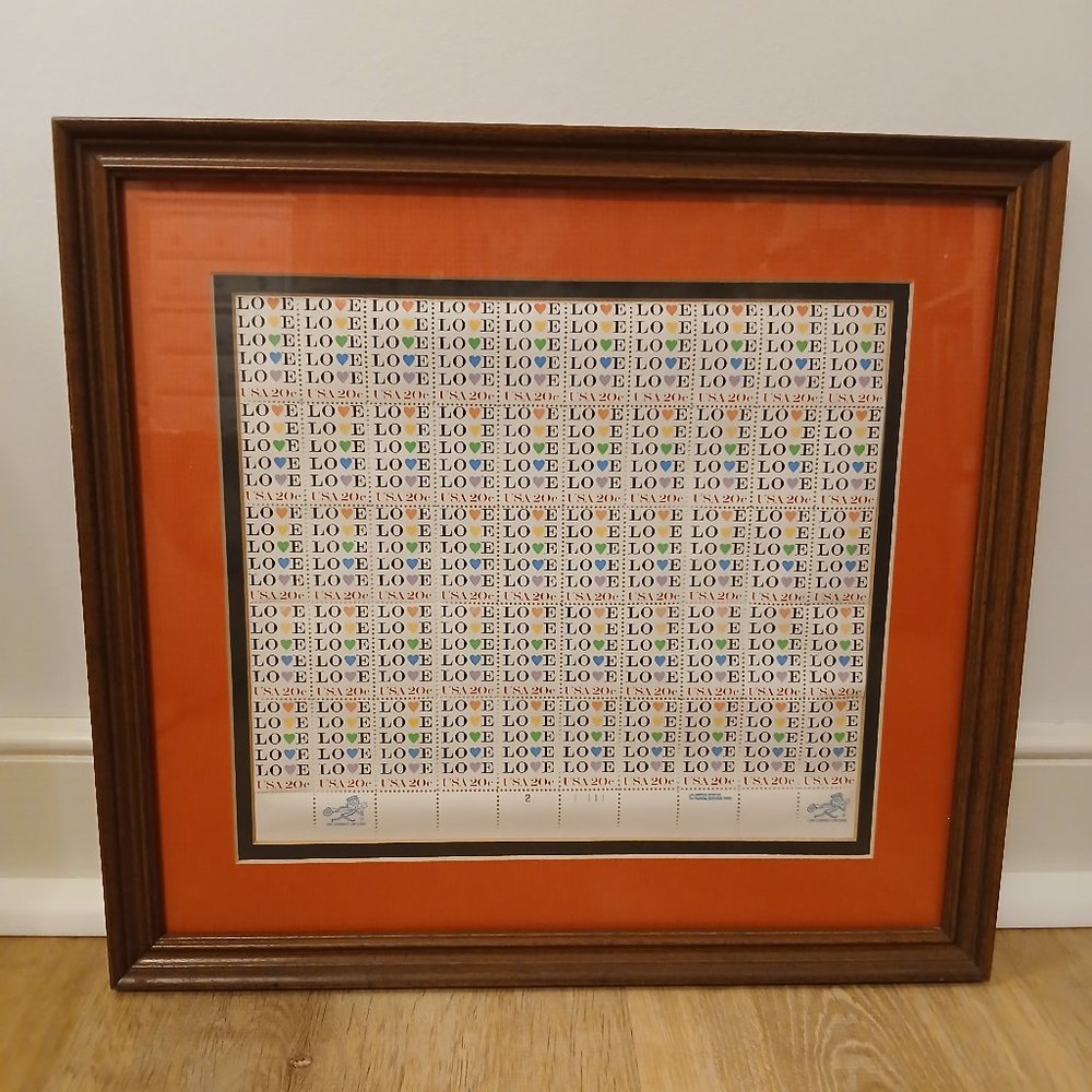 Love Stamps Framed 50 Vintage 1983
